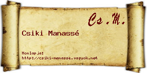 Csiki Manassé névjegykártya